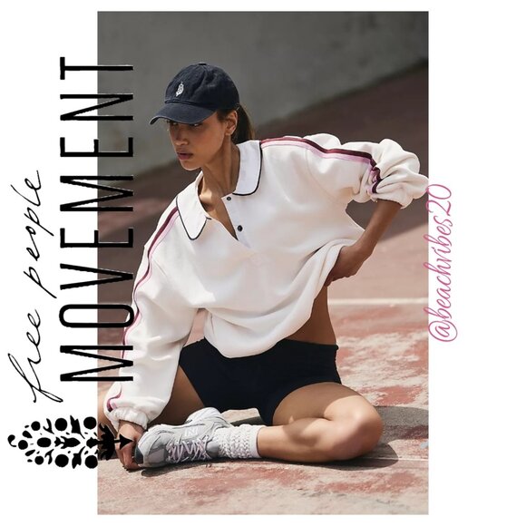 FP MOVEMENT BY FREE PEOPLE Sweet And Sour Pullover Ivory Combo Large NWT - Picture 3 of 5